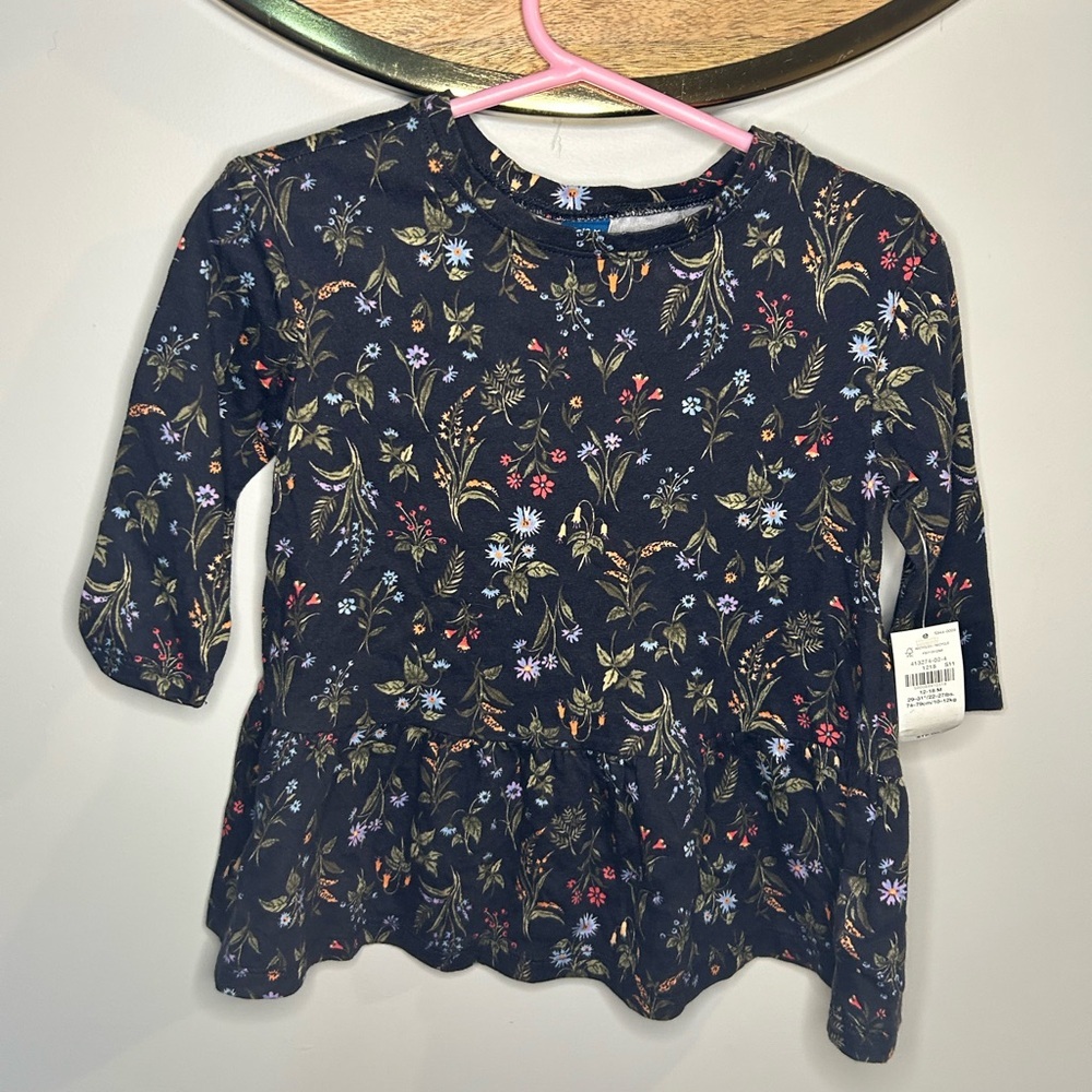 Old Navy Kids Floral Dress - Black and Multicolor